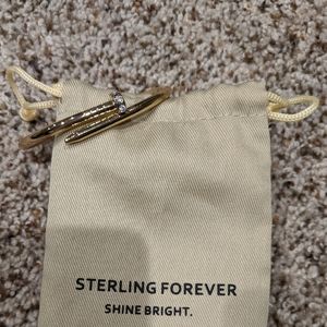 Sterling Forever Hinged Gold Nail Bangle